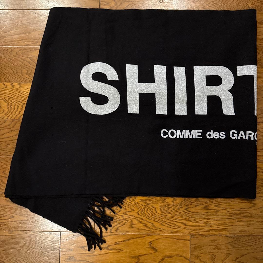 コムデギャルソンシャツ　ウールストール　ブラック