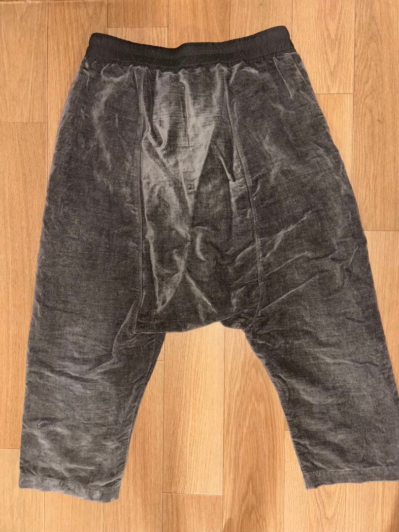 16AW RICK OWENS ベロア ベルベット クロップド サルエルパンツ