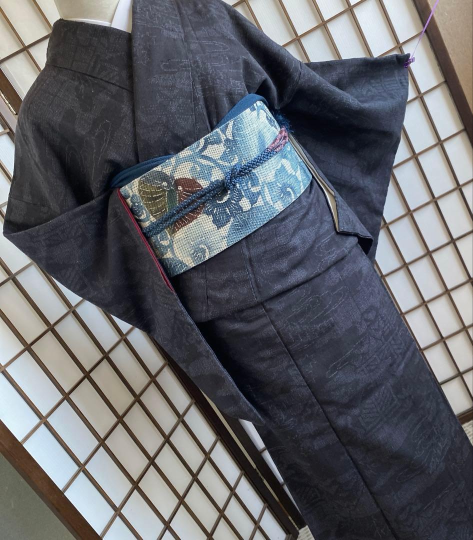 本場結城紬　詰め　100山亀甲　ヴィンテージ