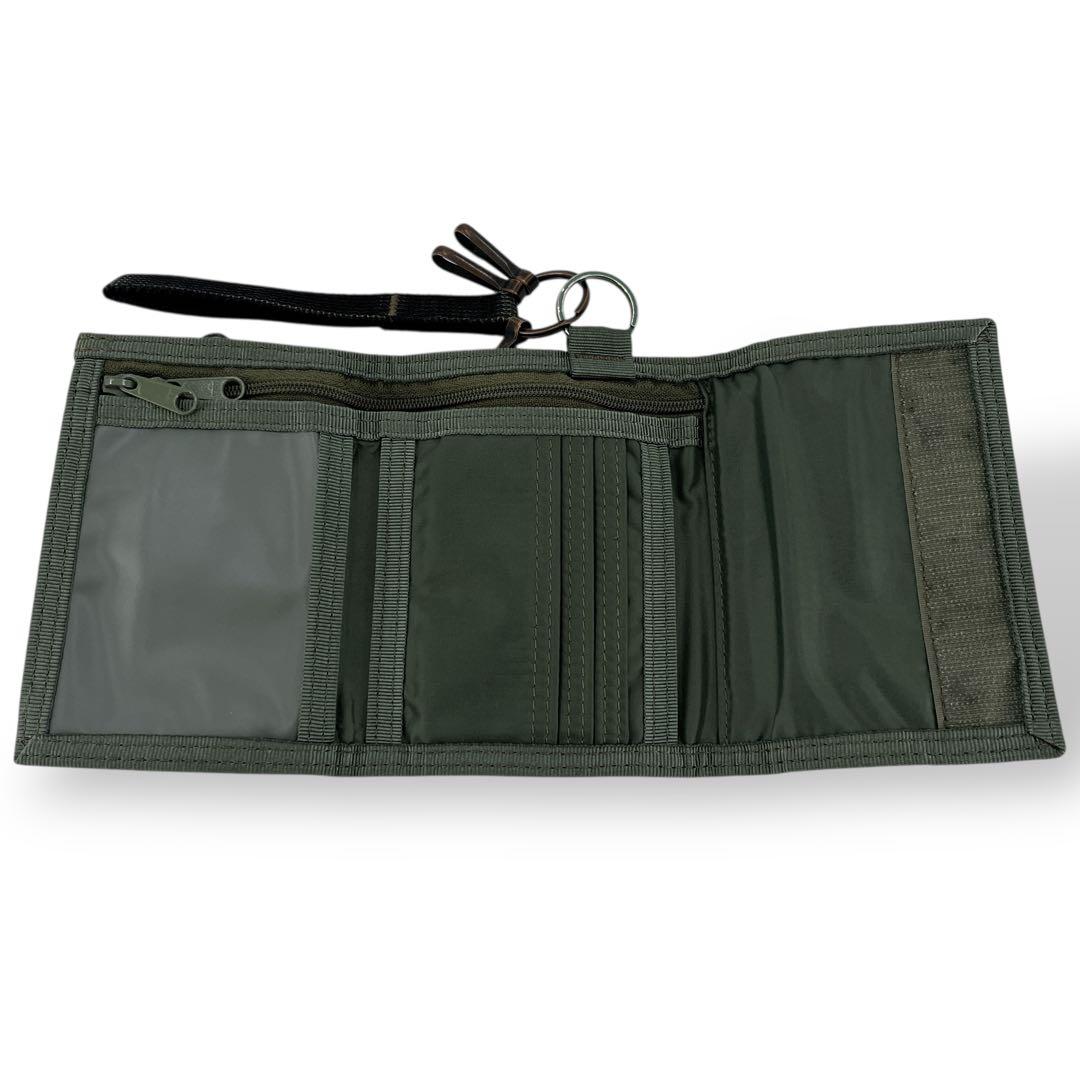 PORTER ポーター　三つ折り財布　カプセル　ロゴ　モスグリーン　ナイロン