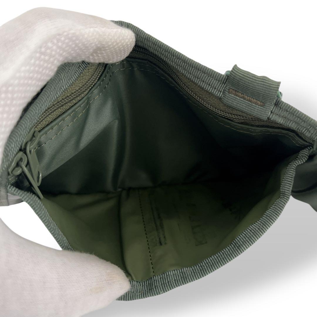 PORTER ポーター　三つ折り財布　カプセル　ロゴ　モスグリーン　ナイロン