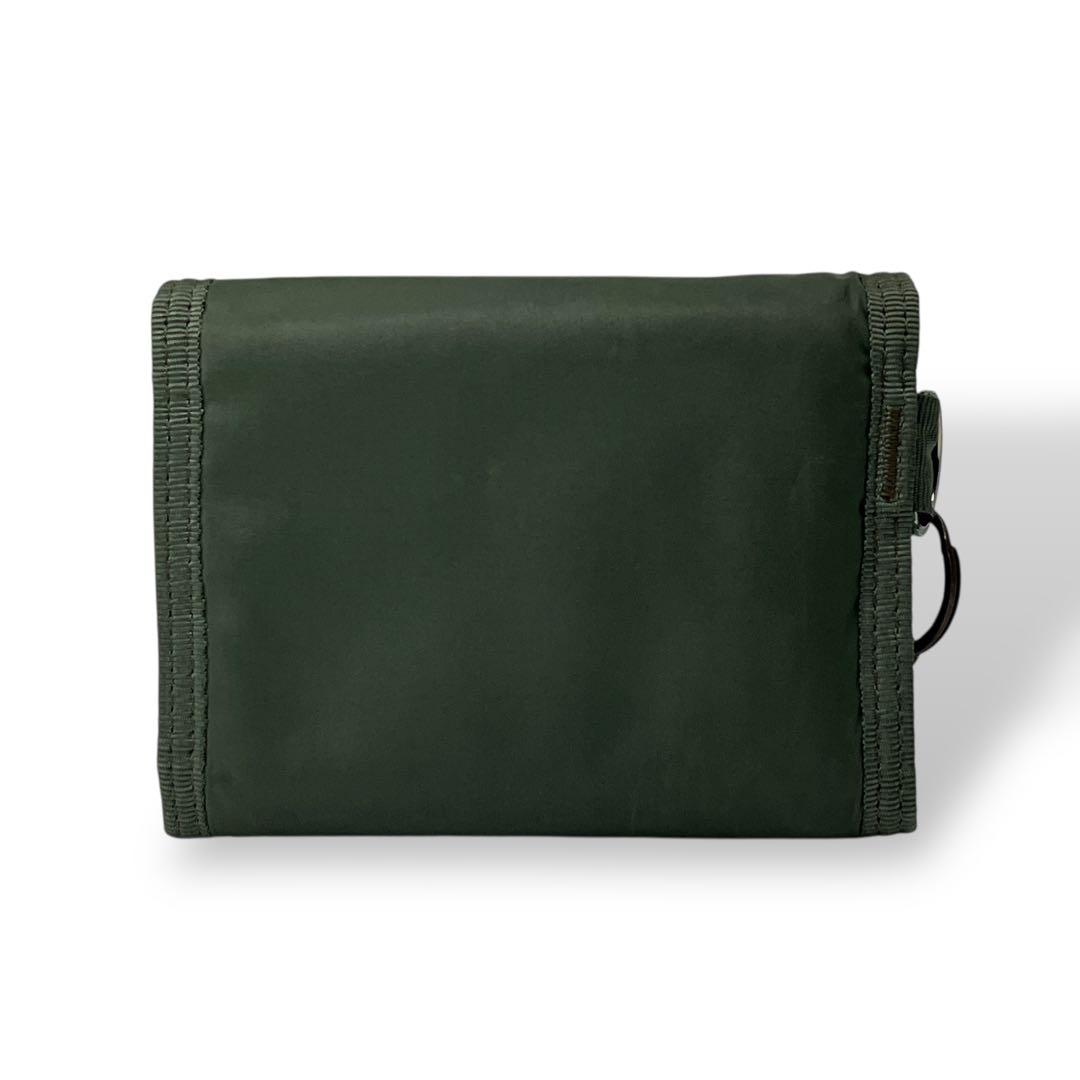 PORTER ポーター　三つ折り財布　カプセル　ロゴ　モスグリーン　ナイロン