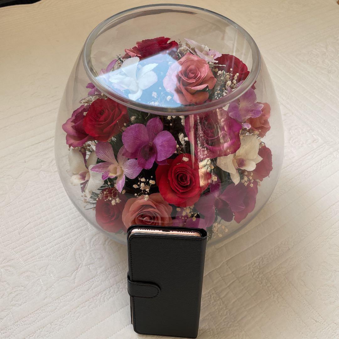 りり★ブリザーブドフラワー　特大　ガラスドーム