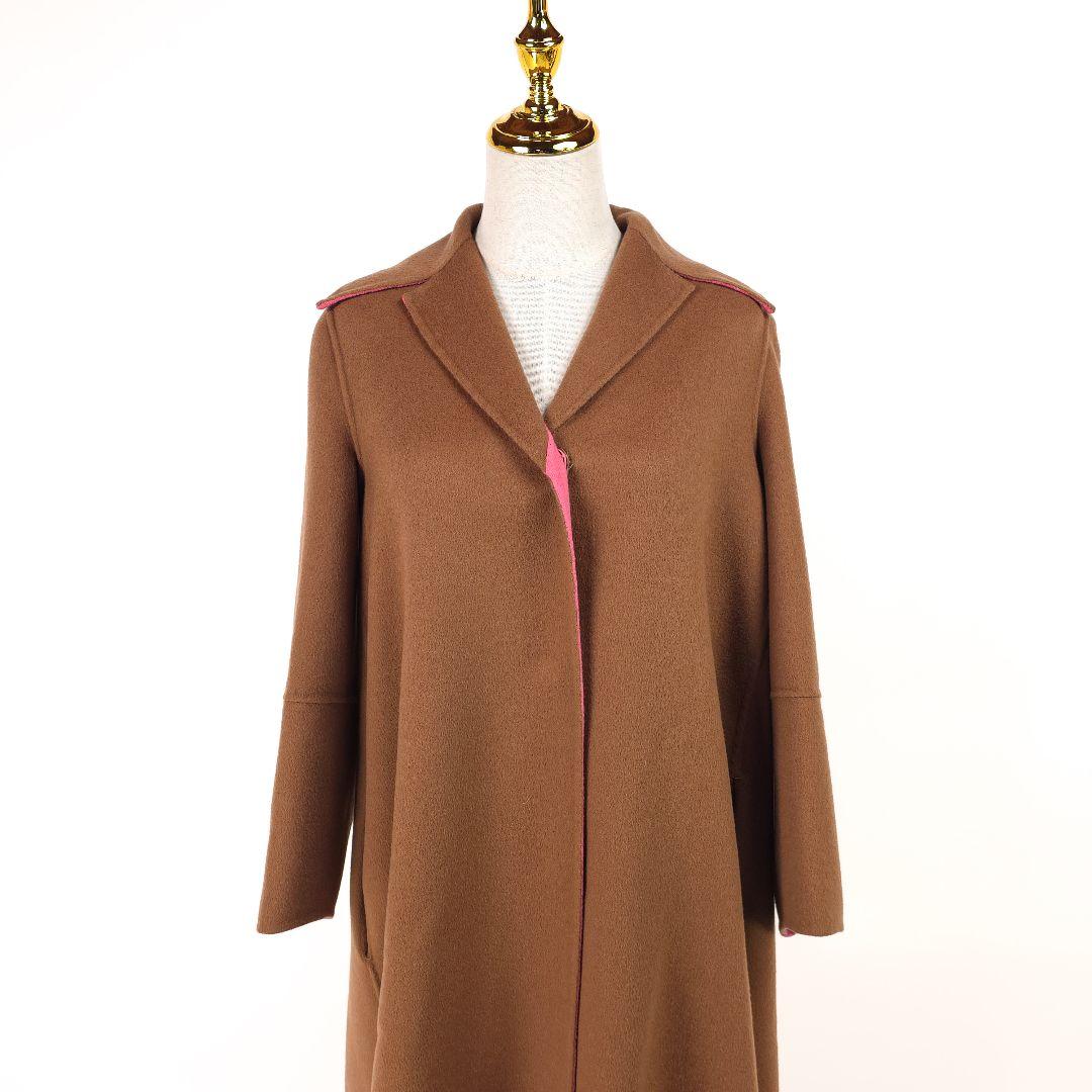 極美品 マックスマーラ クチートアマーノ リバーシブル コート ピンク ブラウン
