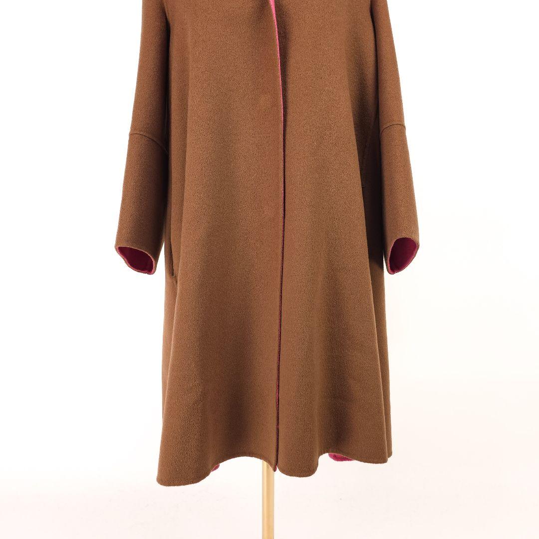 極美品 マックスマーラ クチートアマーノ リバーシブル コート ピンク ブラウン