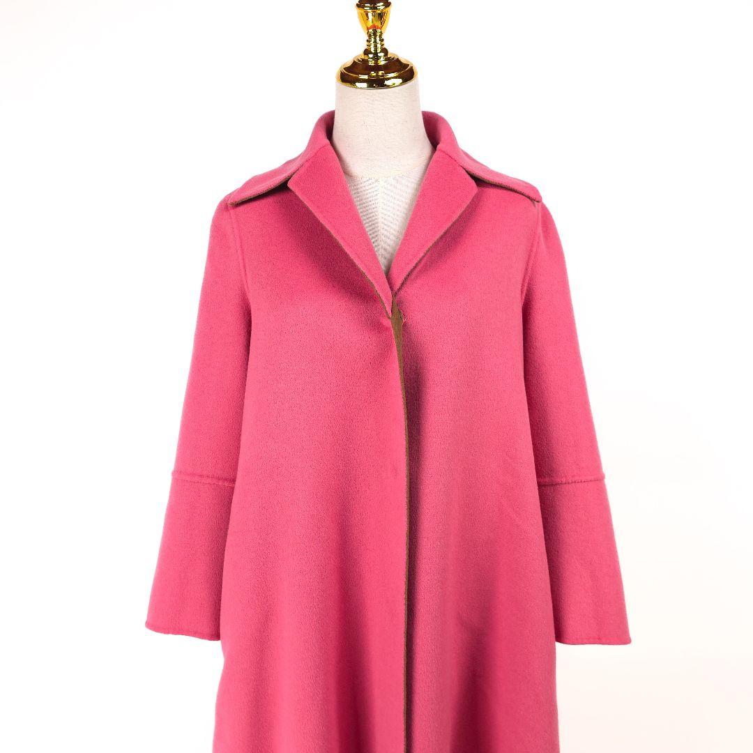 極美品 マックスマーラ クチートアマーノ リバーシブル コート ピンク ブラウン