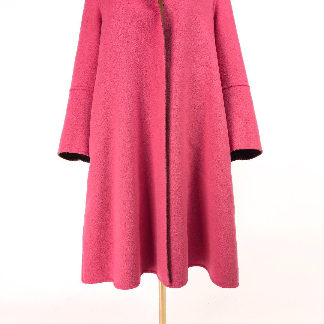 極美品 マックスマーラ クチートアマーノ リバーシブル コート ピンク ブラウン