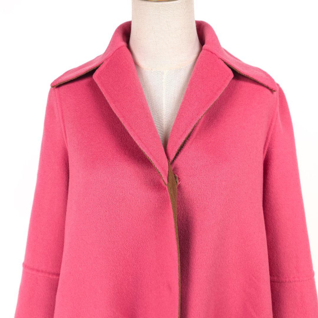 極美品 マックスマーラ クチートアマーノ リバーシブル コート ピンク ブラウン