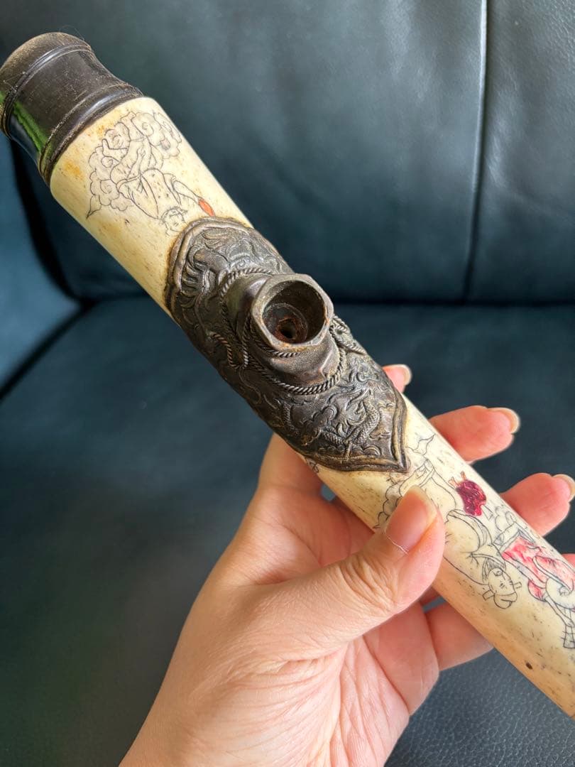 アンティーク 阿片 煙管 アヘンパイプ 煙管筒 中国骨董 中国古玩 古美術