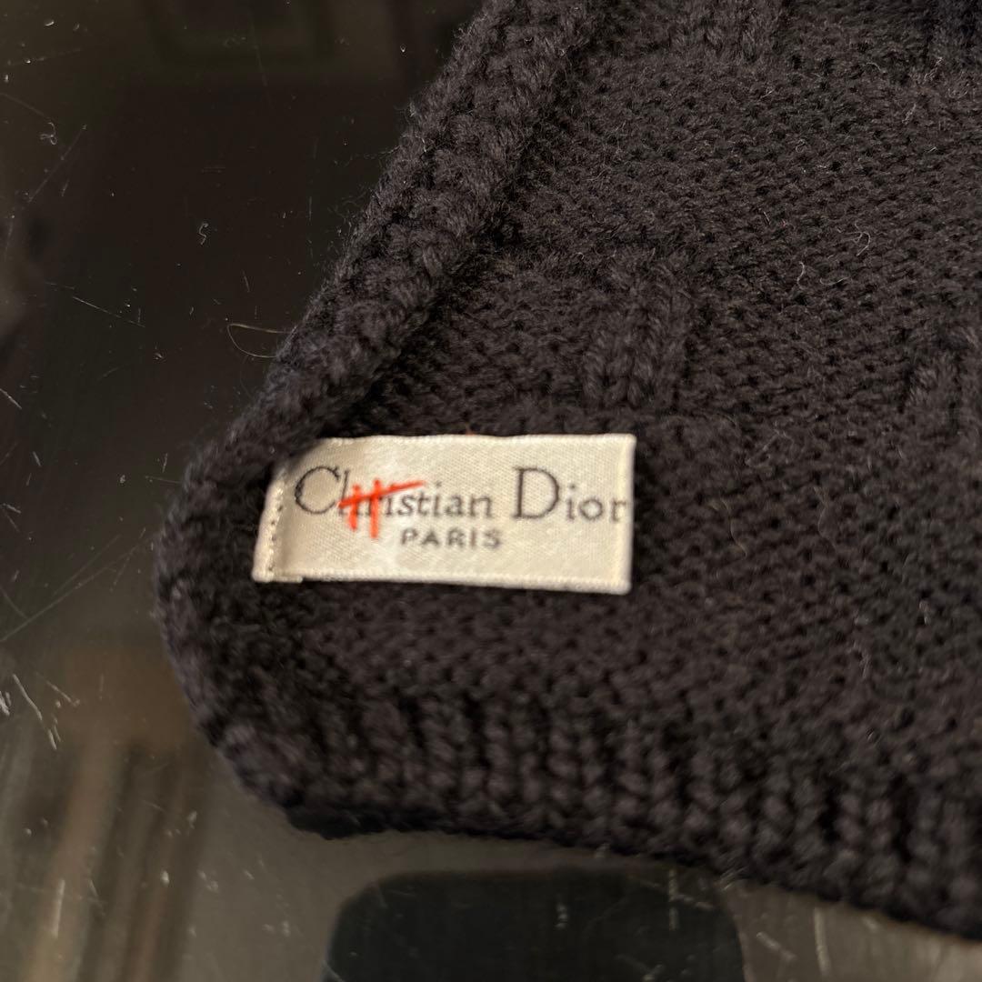 Christian Dior ブラック ニットマフラー　美品