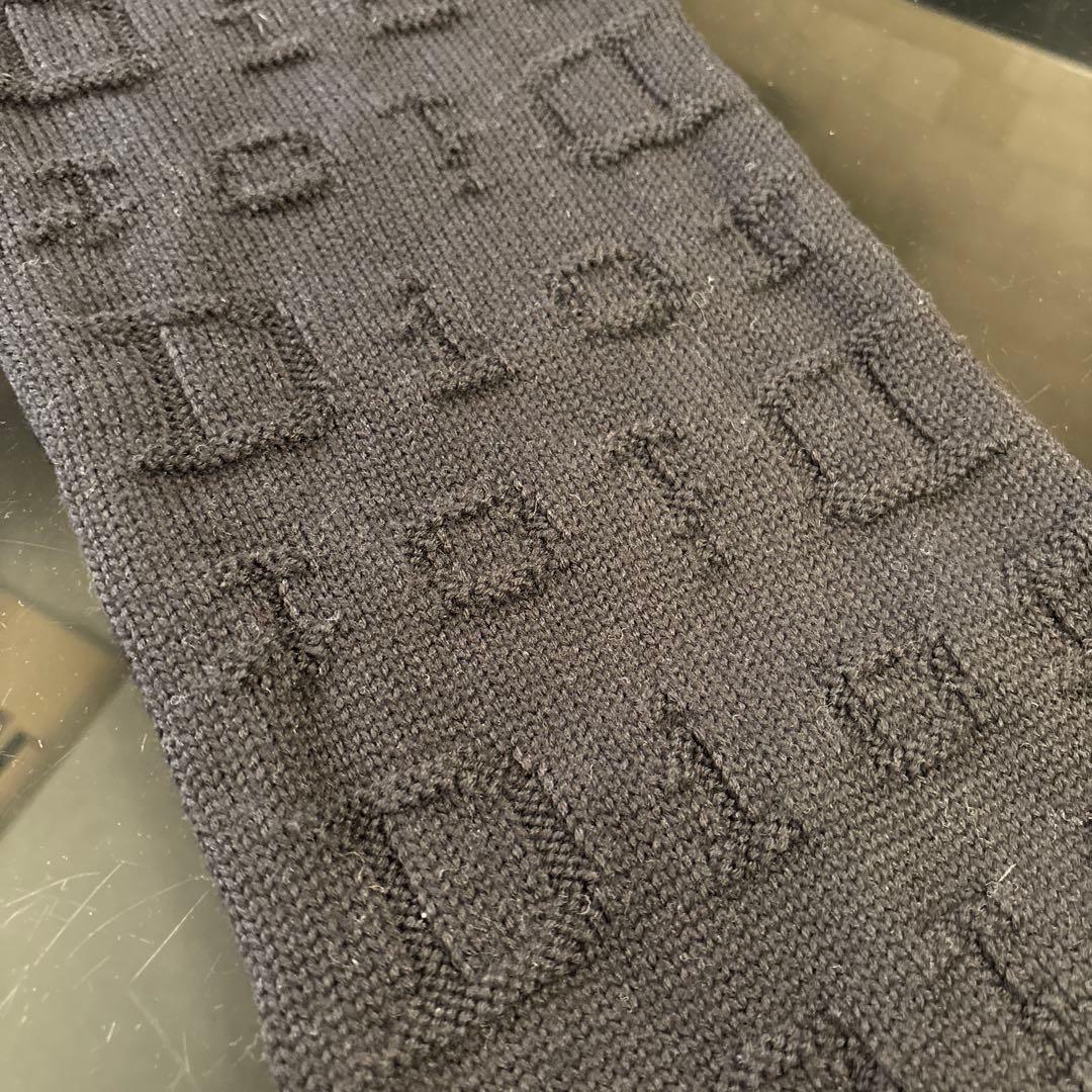 Christian Dior ブラック ニットマフラー　美品