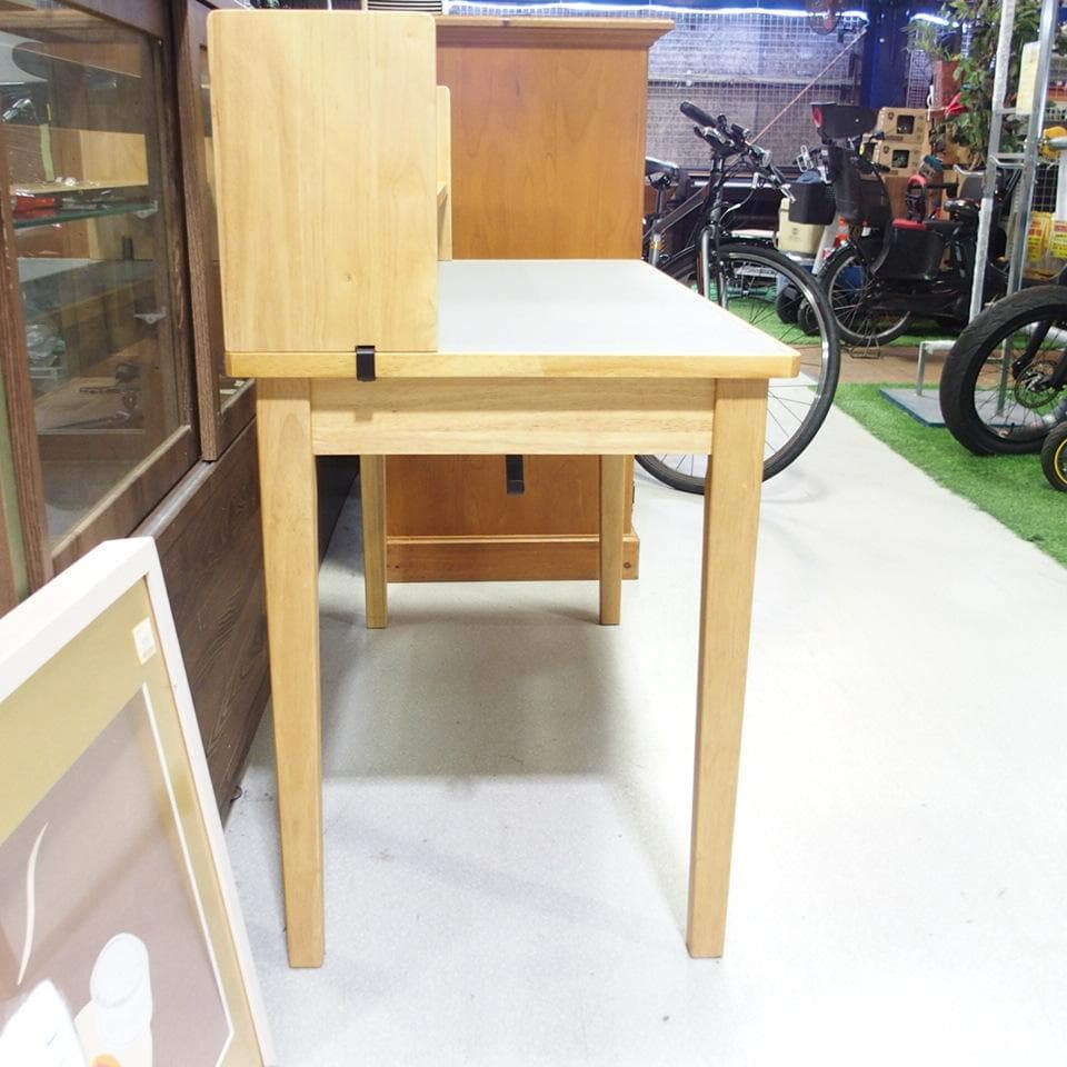 MUJI/無印良品 リノリウム天板 オーク材 木製デスク デスク棚付き 美品