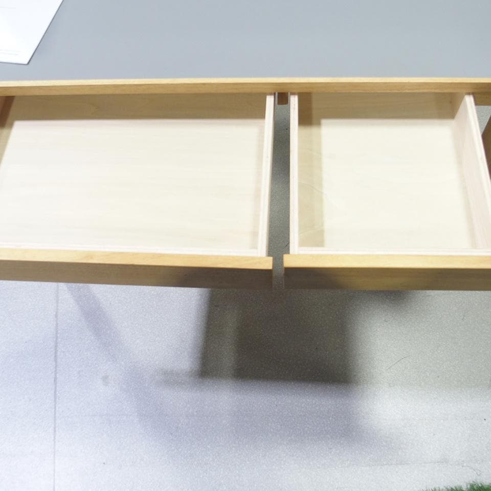 MUJI/無印良品 リノリウム天板 オーク材 木製デスク デスク棚付き 美品