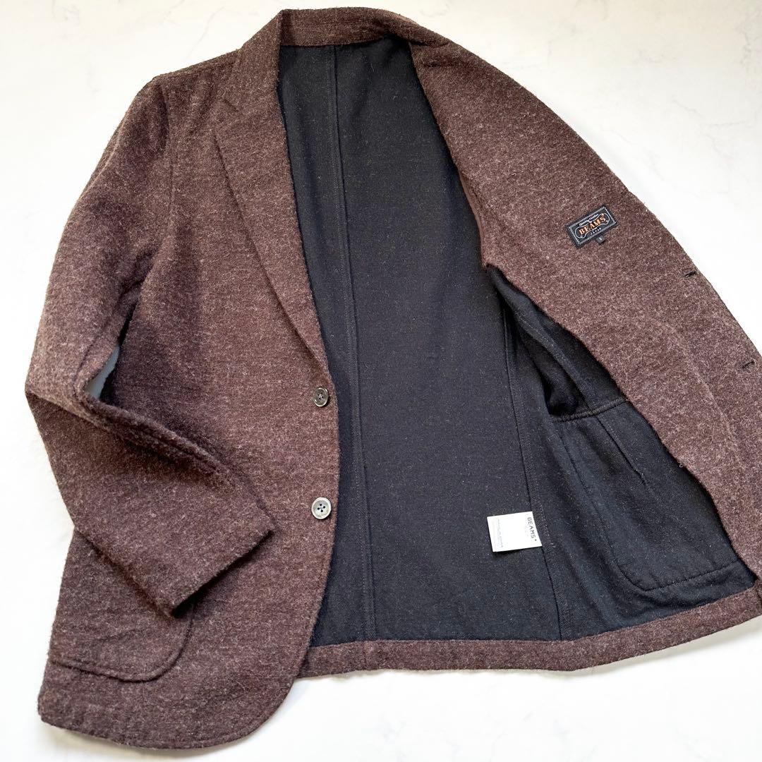BEAMS＋ ツイードフィールドジャケット メンズ 秋冬 ダークブラウン S