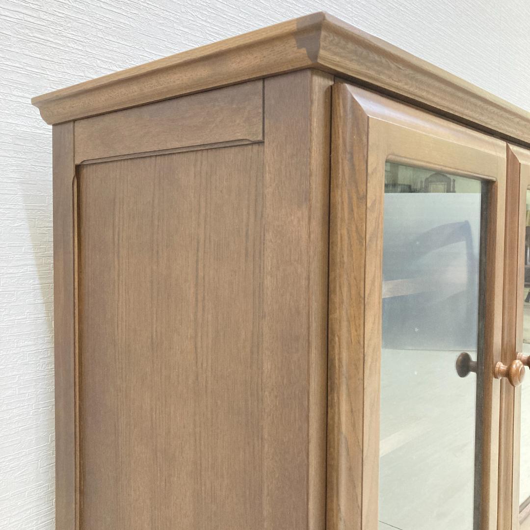 起立木工　ナラ材　サイドボード　キャビネット　書棚　本棚