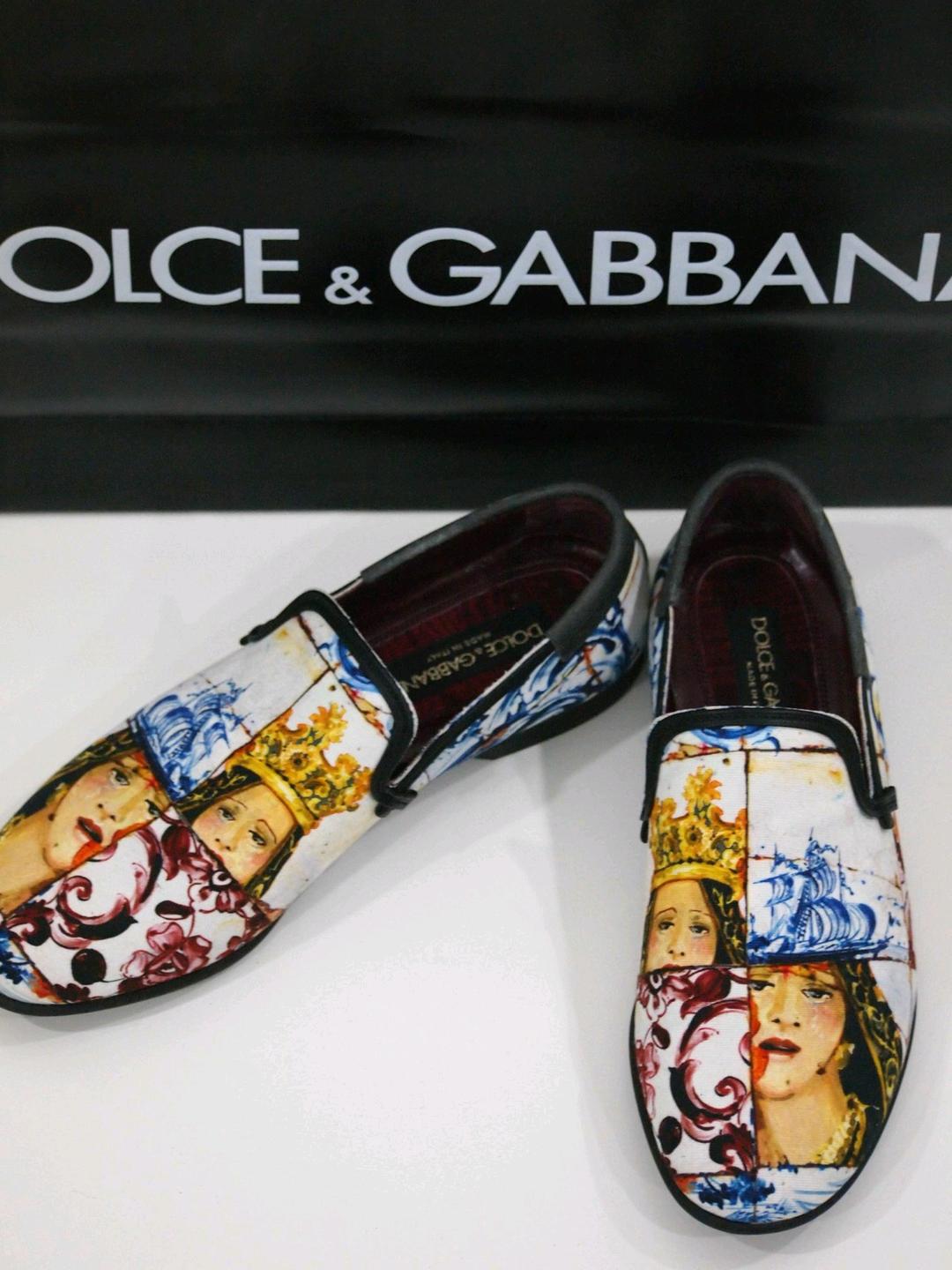 DOLCE＆GABBANA 超美品 キャンバス スリッポンシューズ ドルガバ 6