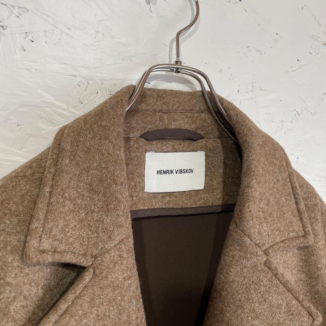 【HENRIK VIBSKOV】ボンディングオーバーサイズコート　ブラウン　M