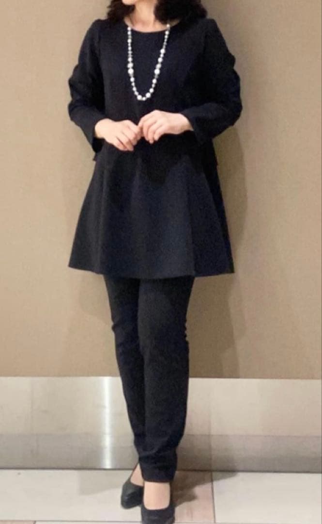 美品今季物☆tobechic大きいサイズ44☆ストレッチダンボールチュニック