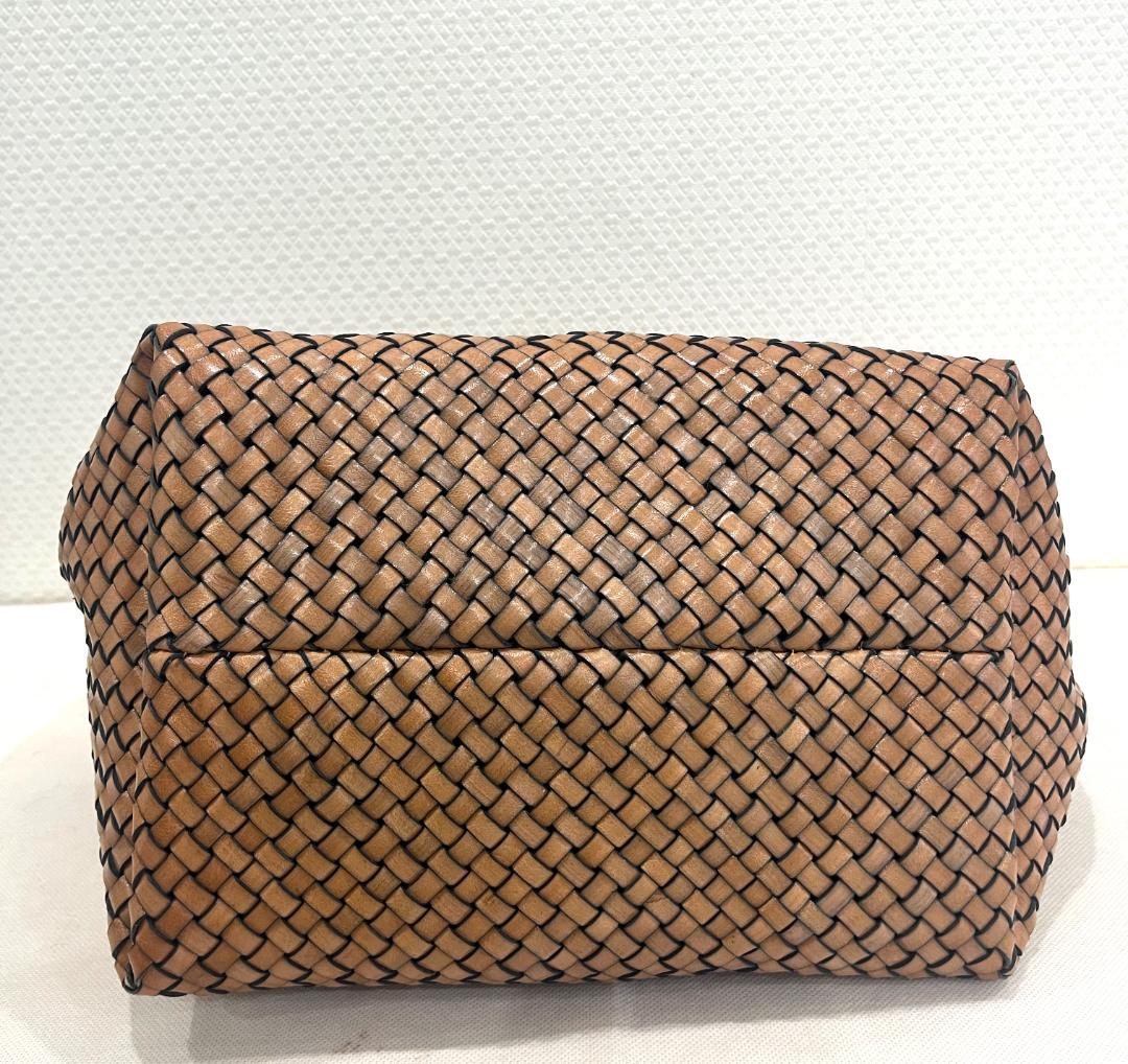 HIROFU ヒロフ イントレチャート レザートートバッグ ブラウン 本革 袋付