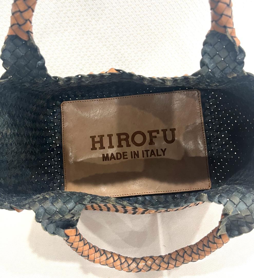 HIROFU ヒロフ イントレチャート レザートートバッグ ブラウン 本革 袋付