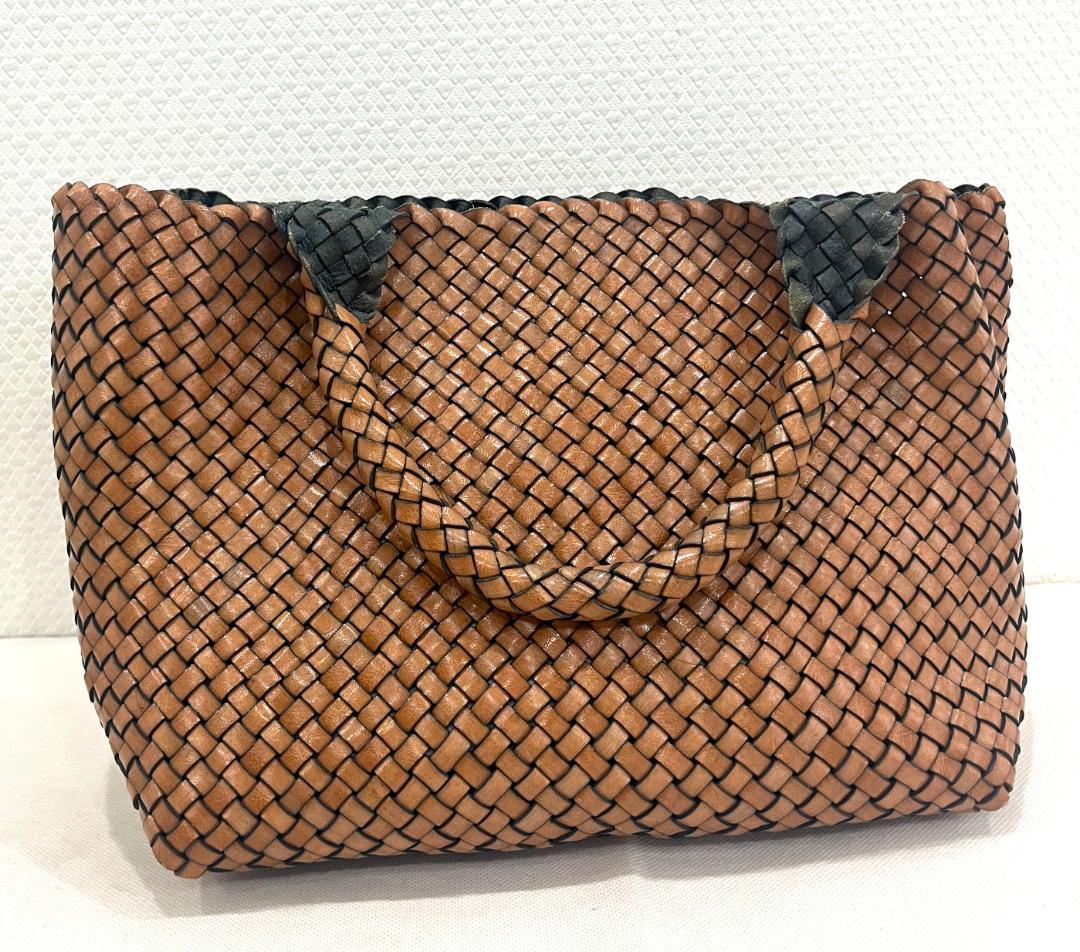 HIROFU ヒロフ イントレチャート レザートートバッグ ブラウン 本革 袋付