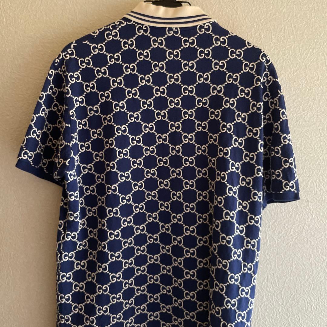 GUCCI GGロゴポロシャツ ネイビー サイズ14 (L)