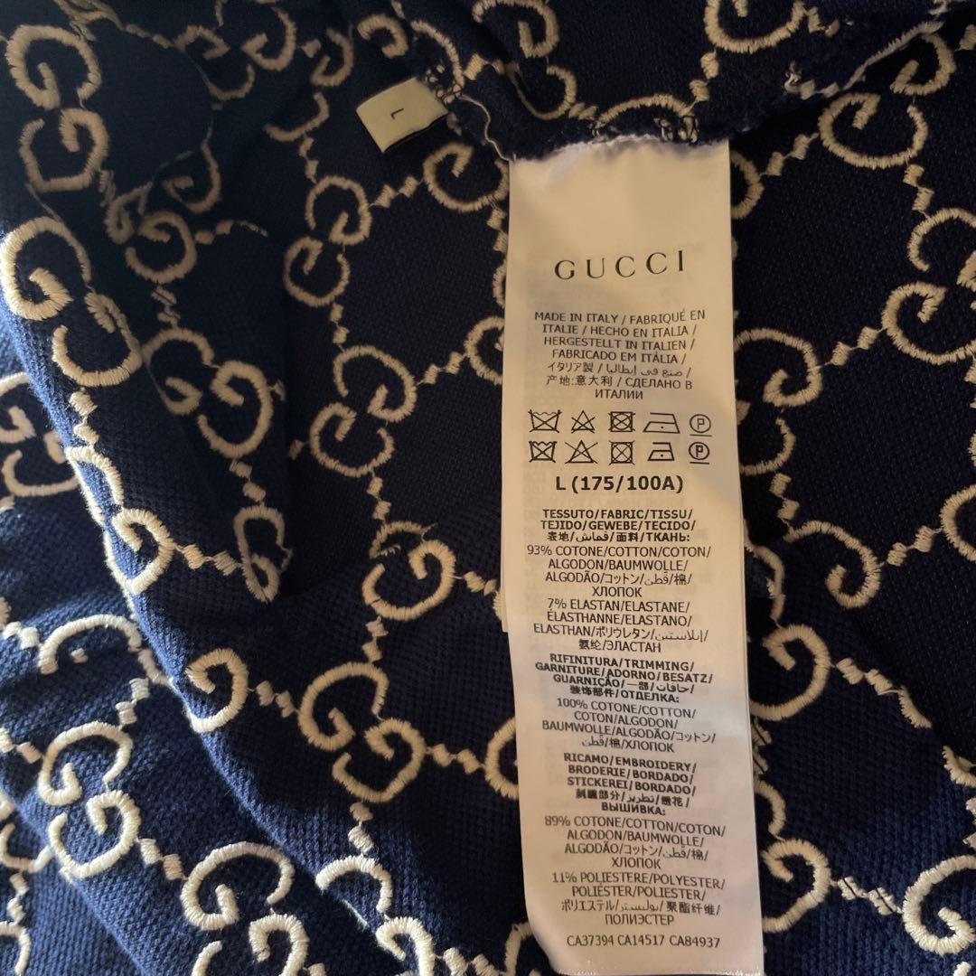 GUCCI GGロゴポロシャツ ネイビー サイズ14 (L)