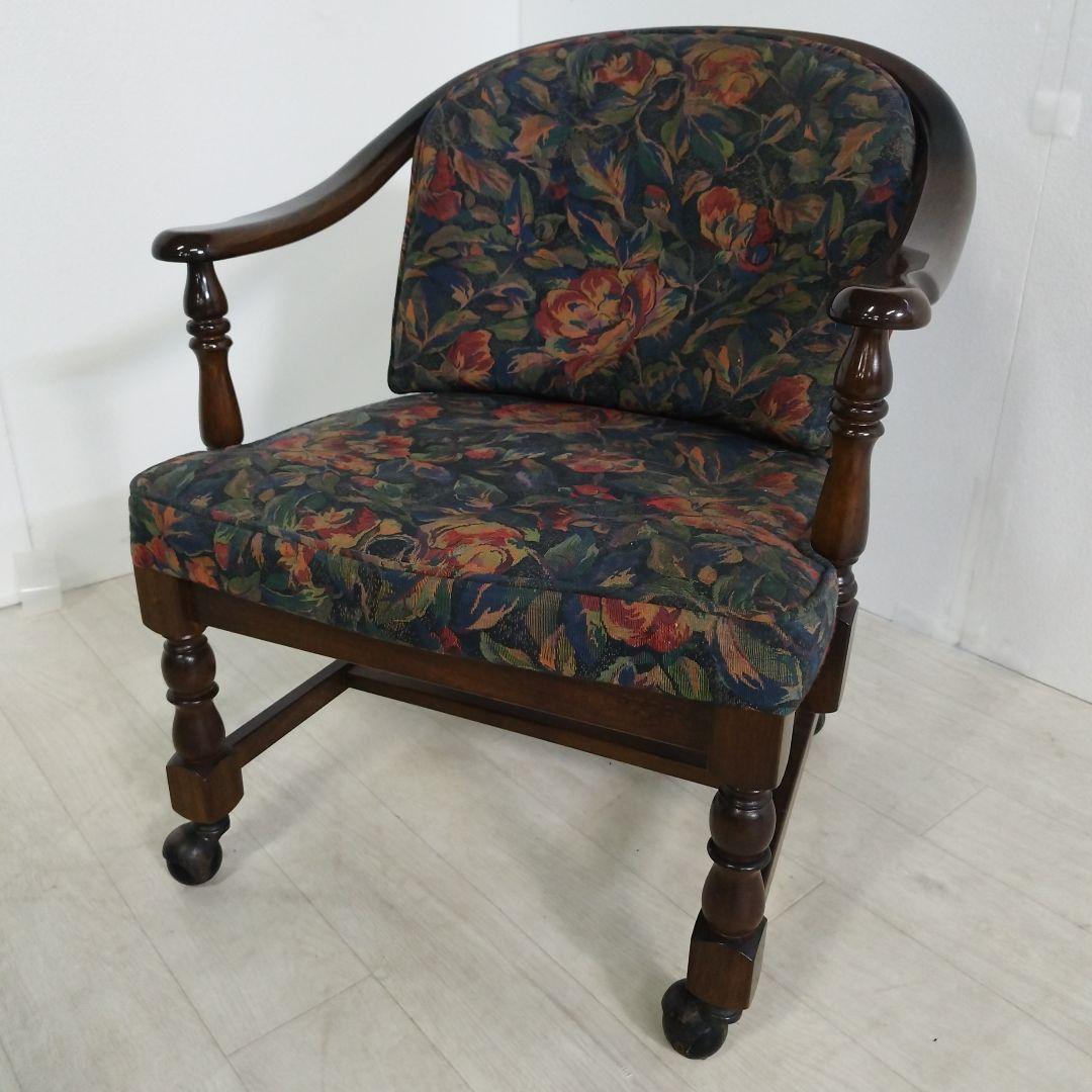 ④【カリモク】コロニアル アームチェアー キャスター付