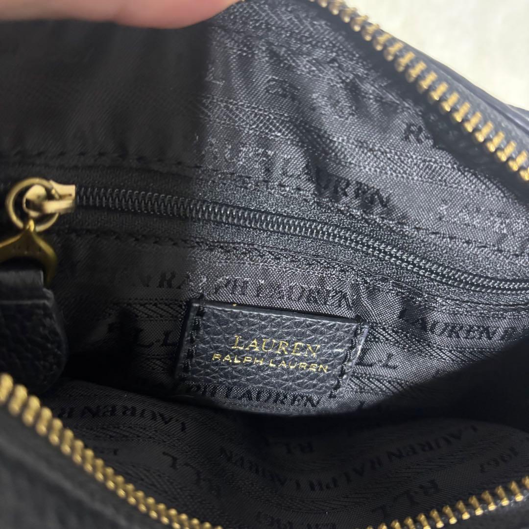 【美品】ローレンラルフローレン ショルダーバッグ ブラック レザー カメラバッグ