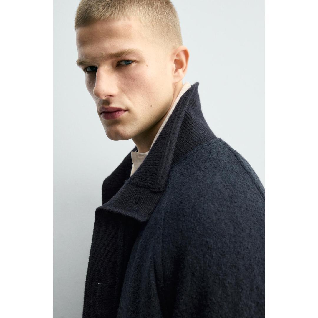 ZARA リブ襟切り替えジャケット Mサイズ