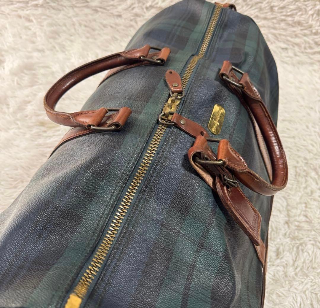 チェック柄ボストンバッグ