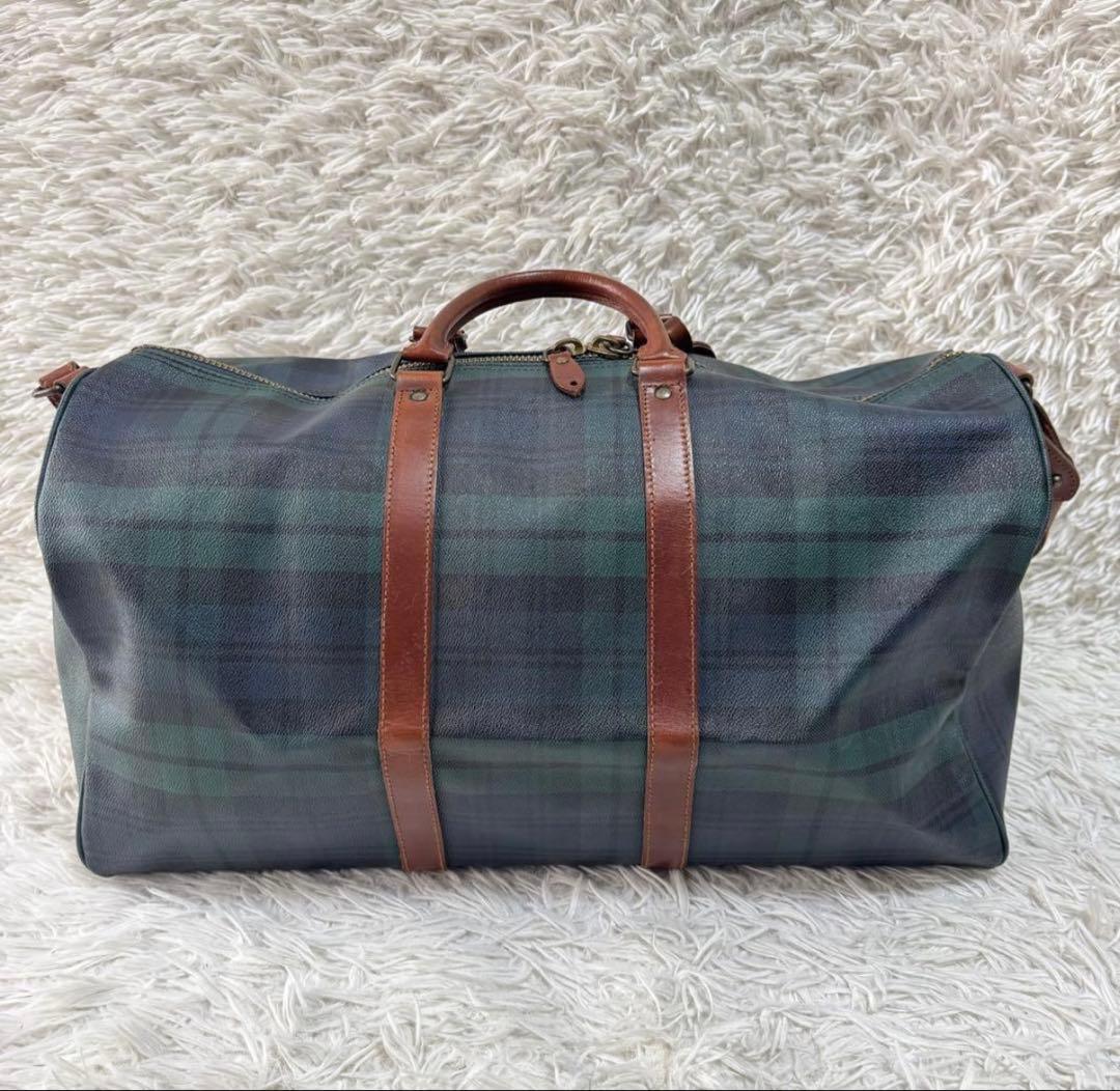 チェック柄ボストンバッグ