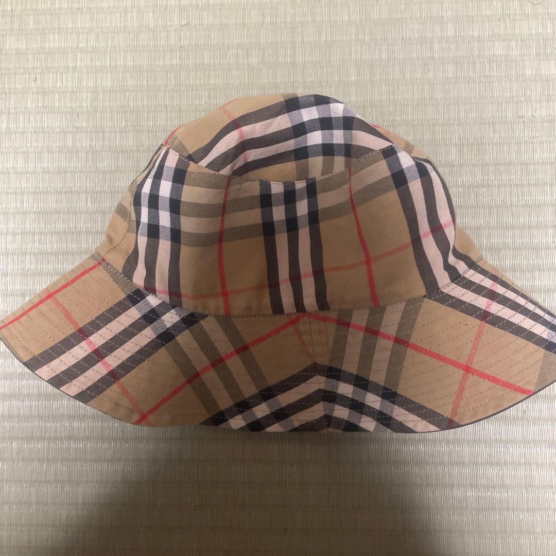 バケットハット チェック柄 ベージュ