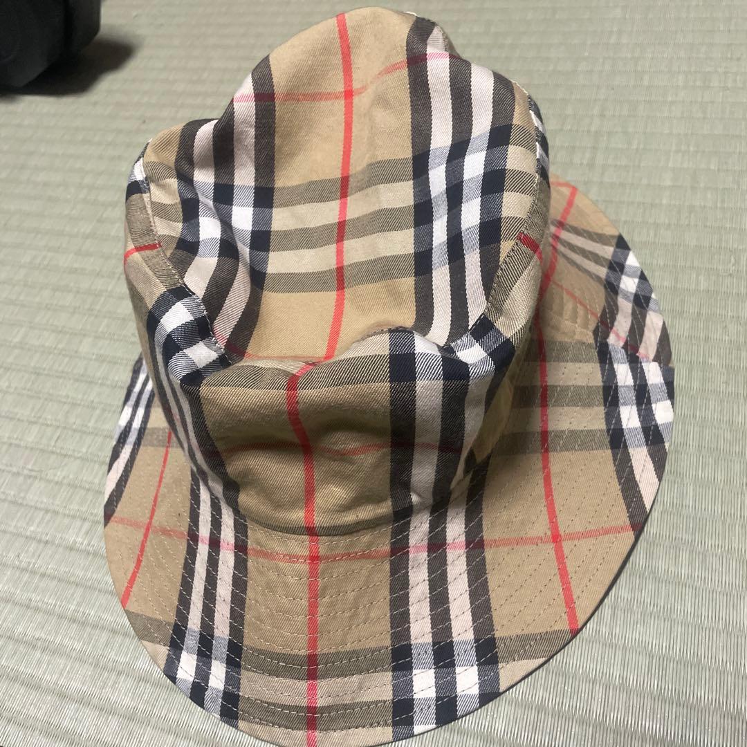 バケットハット チェック柄 ベージュ