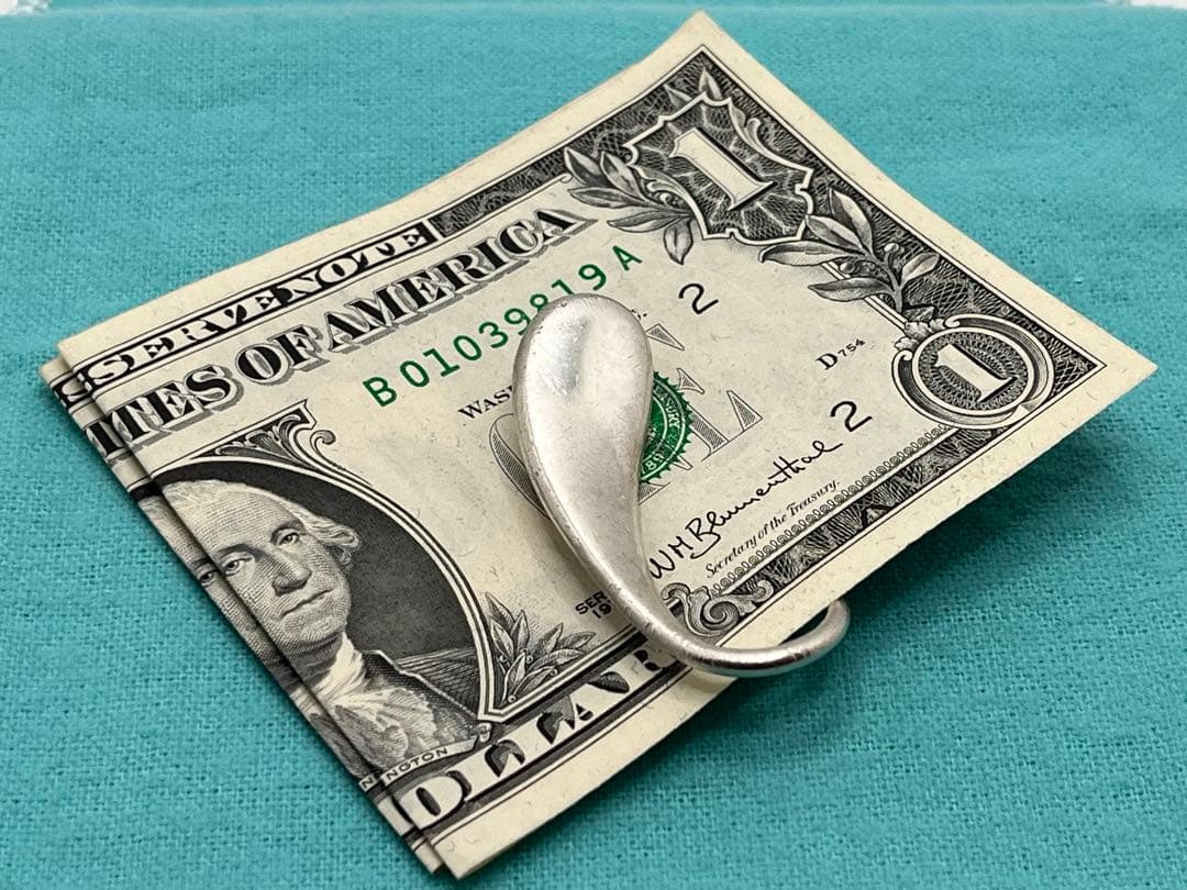 c385 希少　レア　ティファニー　ティアドロップ　マネークリップ　キーリング