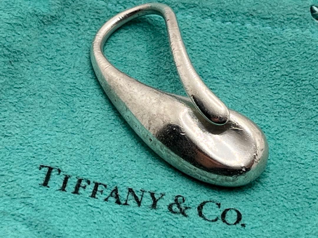 c385 希少　レア　ティファニー　ティアドロップ　マネークリップ　キーリング
