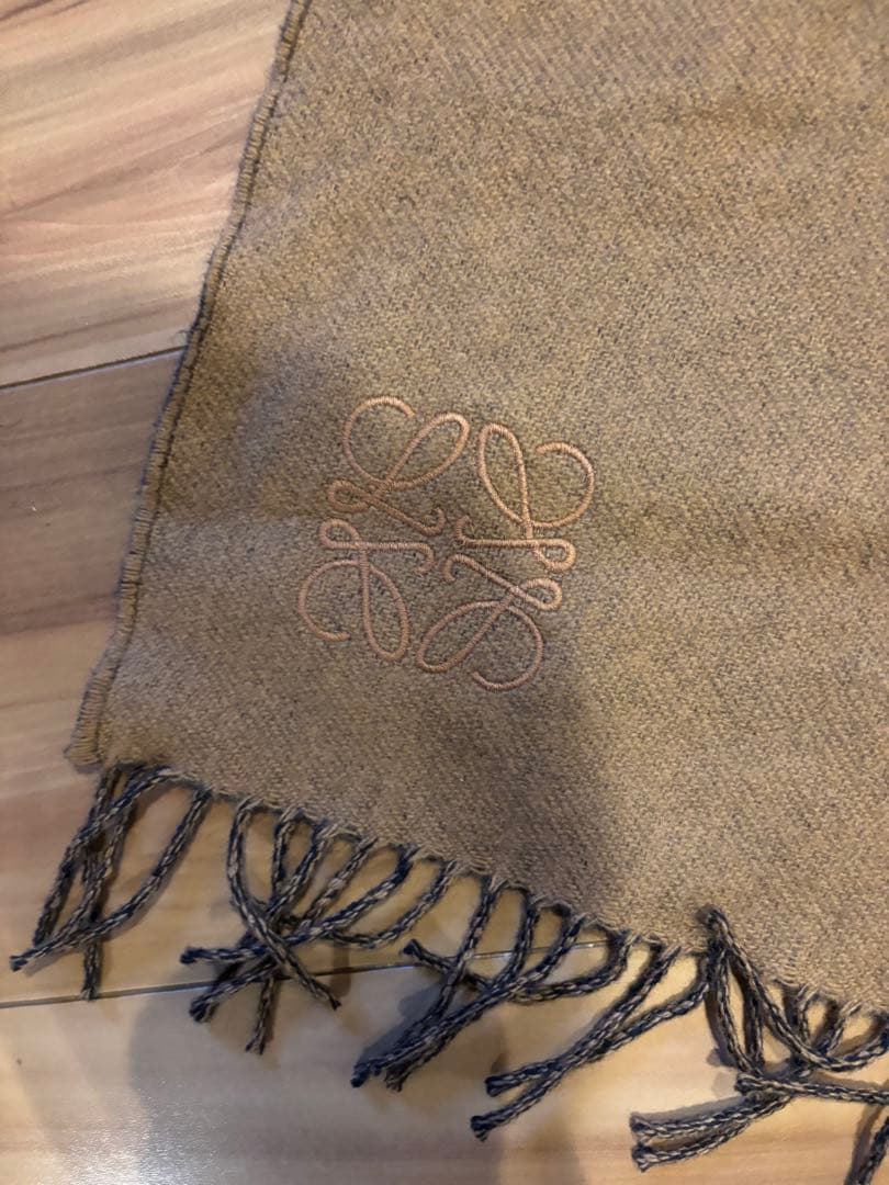 LOEWE リバーシブルマフラー ブラウン ブラック