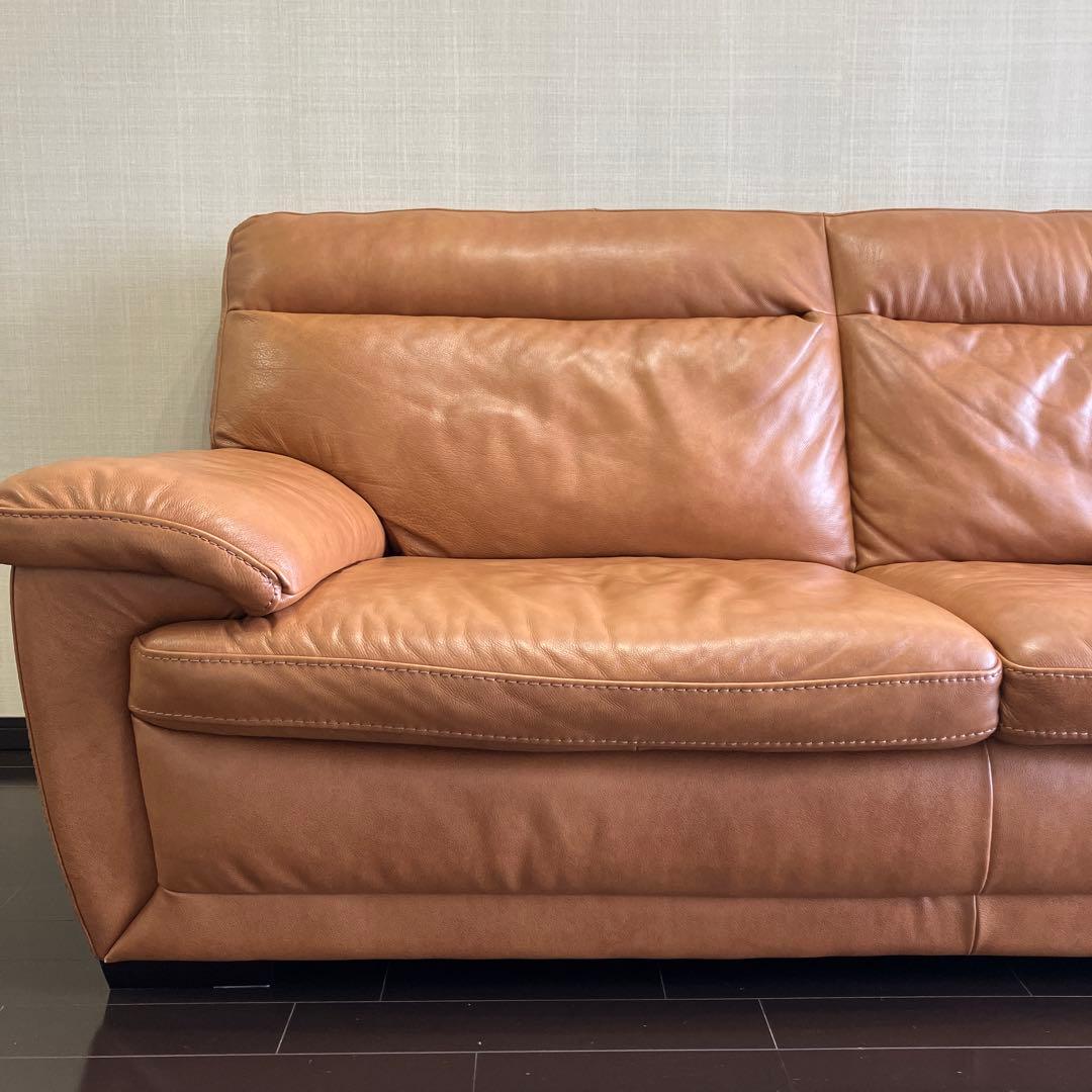 ニトリ　3人掛け　イタリア本革　ソファ