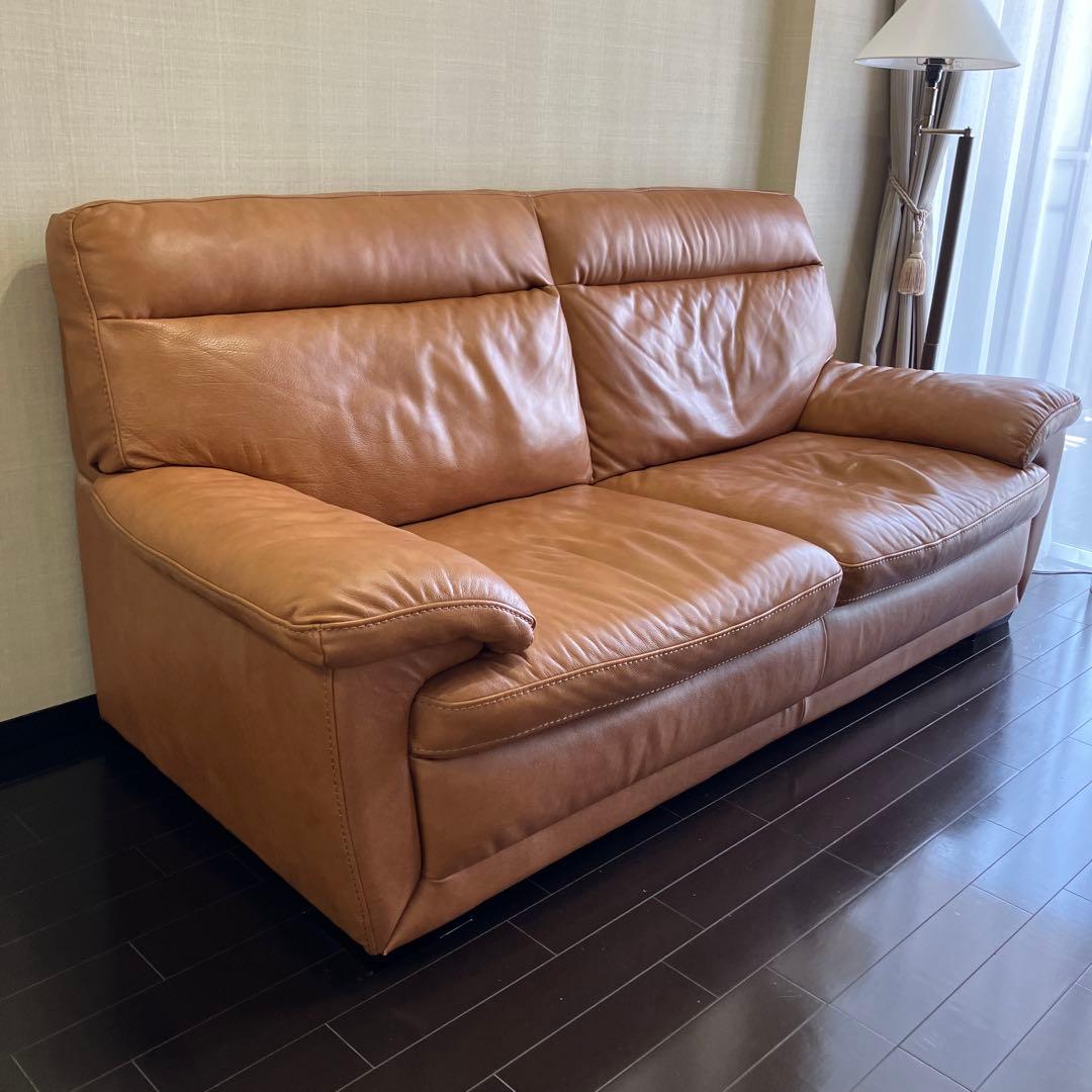 ニトリ　3人掛け　イタリア本革　ソファ