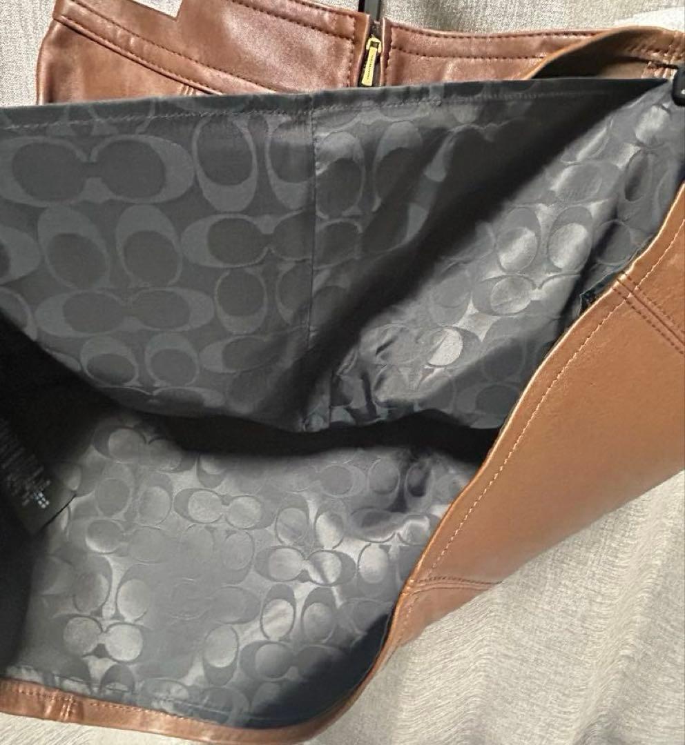 COACH ブラウンレザー ミニスカート
