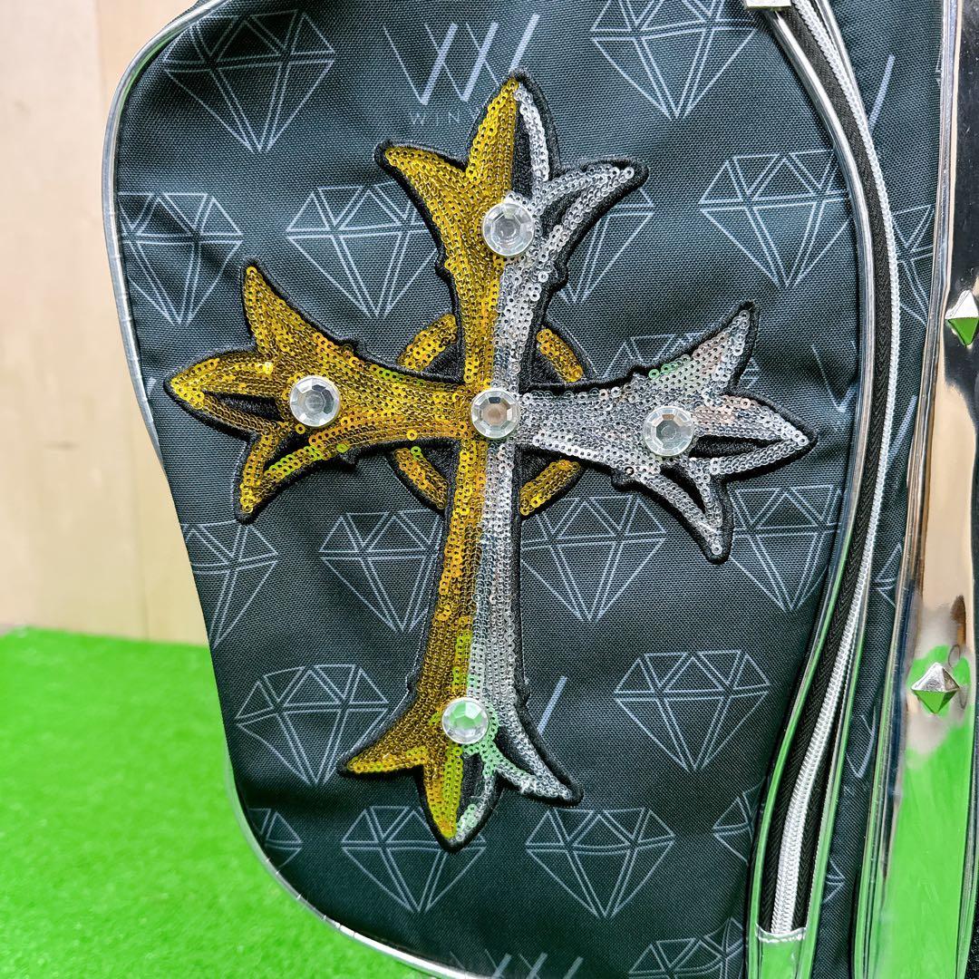 WINWIN STYLE スパンコール スタンド式 キャディバッグ スカル