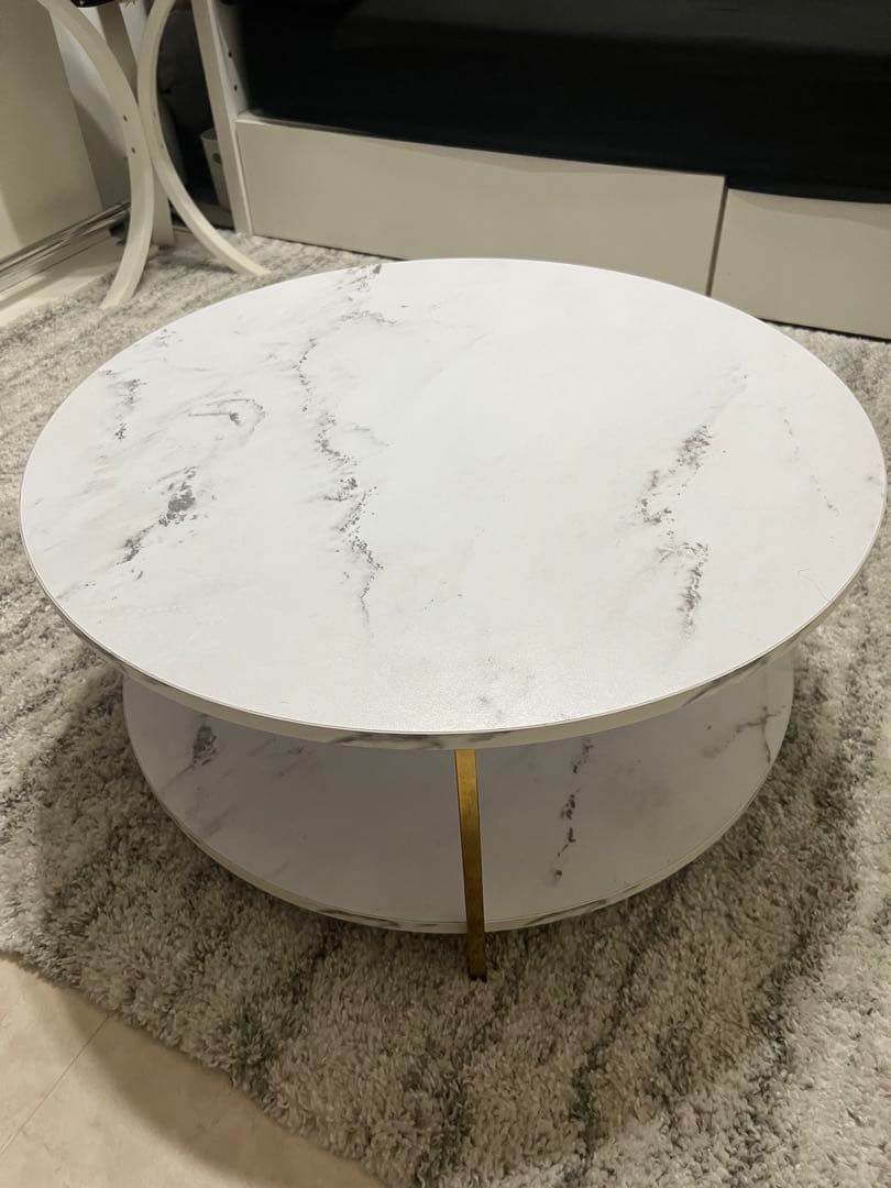 美品 LOWYA ローテーブル センターテーブル 大理石
