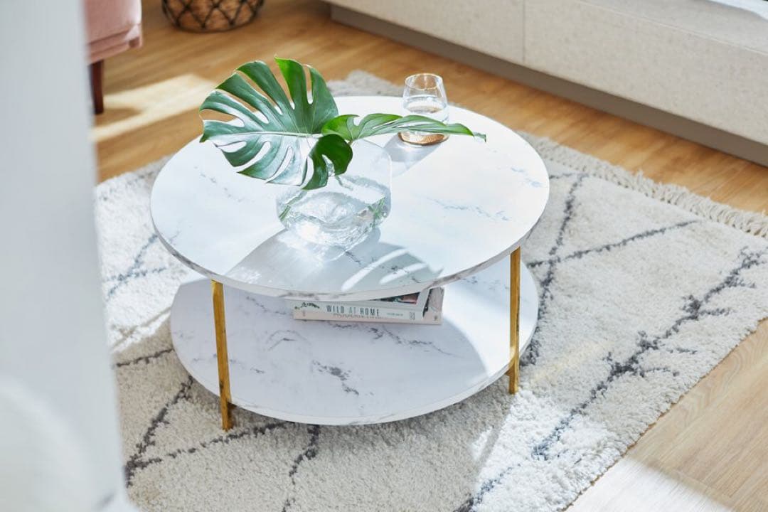 美品 LOWYA ローテーブル センターテーブル 大理石