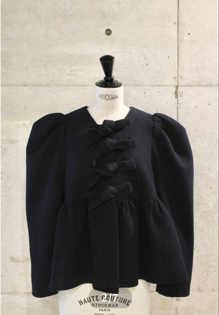 jnhearts リボンコート　36 ネイビー　ribbon coat