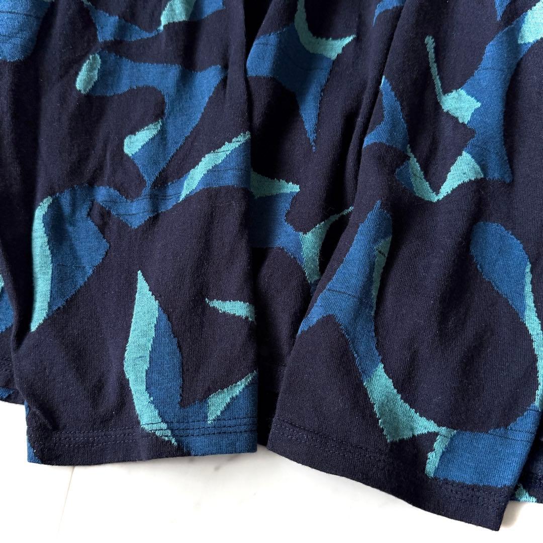 美品 ババグーリ 日本製 コットンタートルカットソー ネイビー M