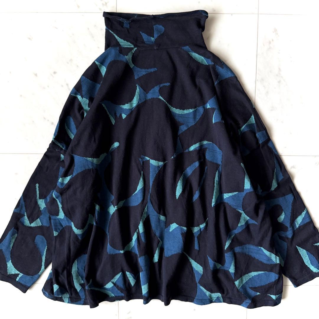 美品 ババグーリ 日本製 コットンタートルカットソー ネイビー M