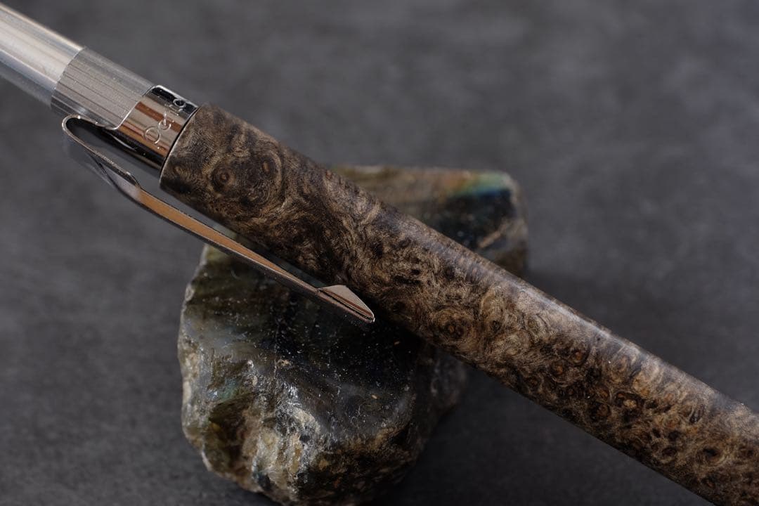 PG5木軸カスタム0217　高村杢工房 製図用シャープペンシル　花梨瘤　至高の黒