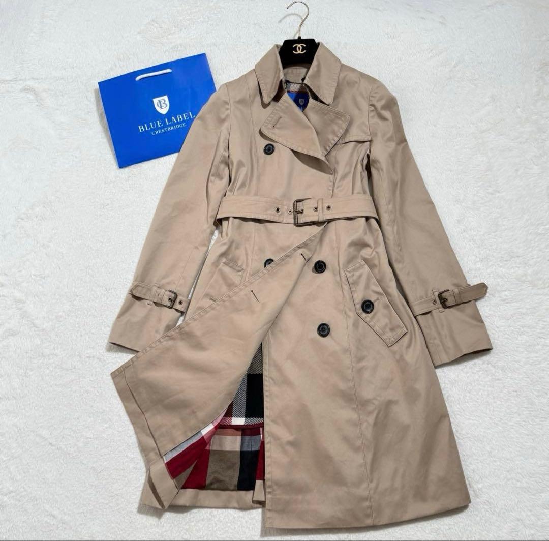 美品　ブルーレーベルクレストブリッジ たトレンチコート　ライナー付き