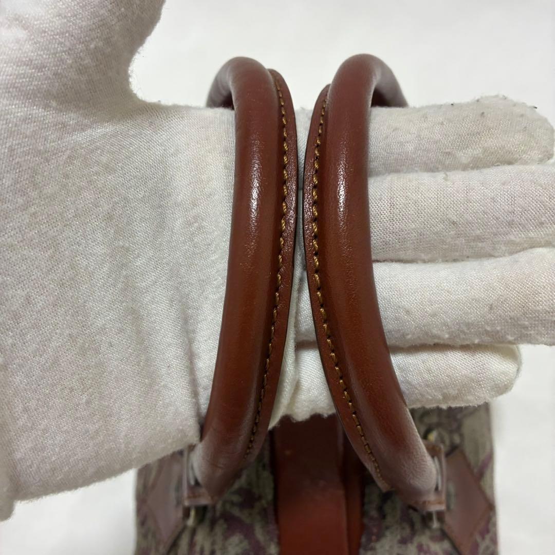 【美品】ヴィヴィアンウエストウッド ハンドバッグ レザー ウール ゴブラン織り