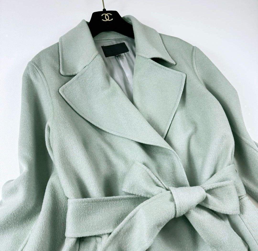 iCB カシミヤ ウールリバー ベルテッドコート 大きめサイズ